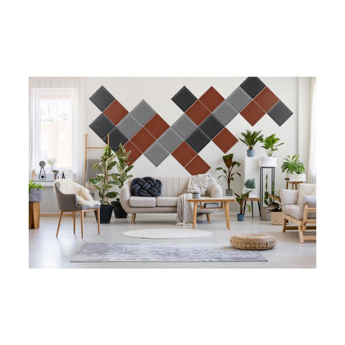 Obubble filc panel 30×30-7 csíkos sötét szürke színű falpanel
