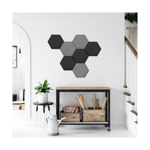 Obubble filc panel 30-4 hexagon hatszög világos kék színű falpanel