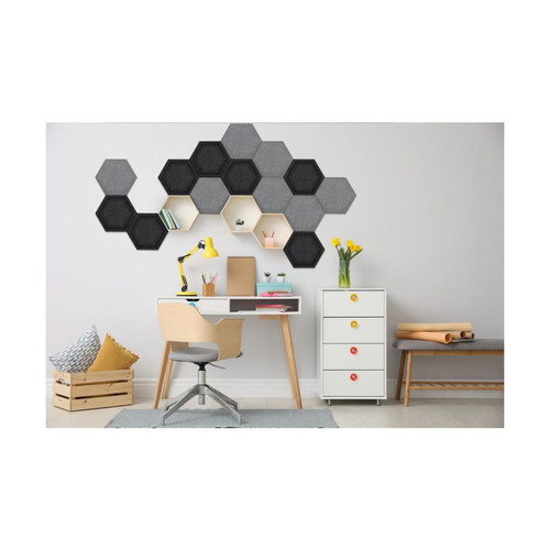 Obubble filc panel 30-4 hexagon hatszög világos kék színű falpanel