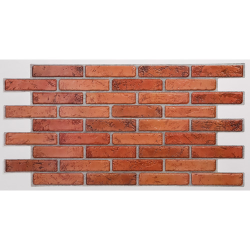 FLEXWALL PVC falpanel Brick Natural tégla vörös tégla színben 97x49 cm, téglamintás