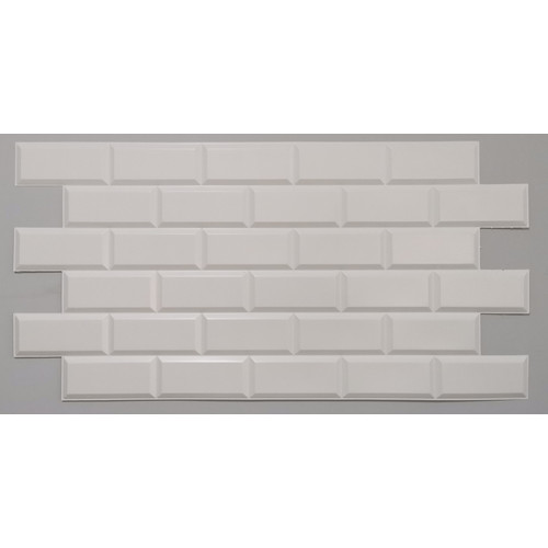 FLEXWALL PVC falpanel White Unit fehér csempe fehér fugával konyha, fürdőszoba burkolat