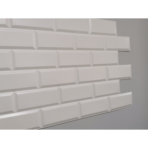FLEXWALL PVC falpanel White Unit fehér csempe fehér fugával konyha, fürdőszoba burkolat