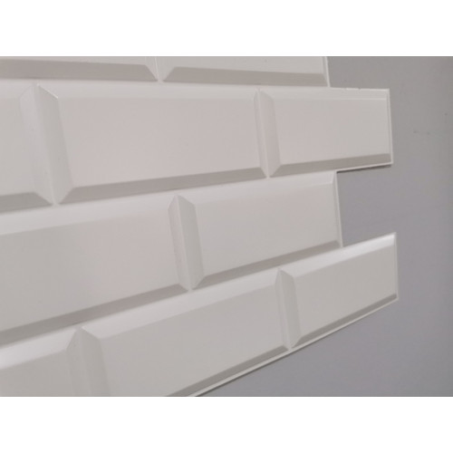 FLEXWALL PVC falpanel White Unit fehér csempe fehér fugával konyha, fürdőszoba burkolat