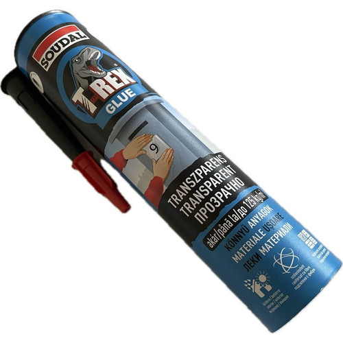 Soudal T-REX ragasztó transzparens, pvc falpanel, műanyag panelek és nem porózus anyagokhoz