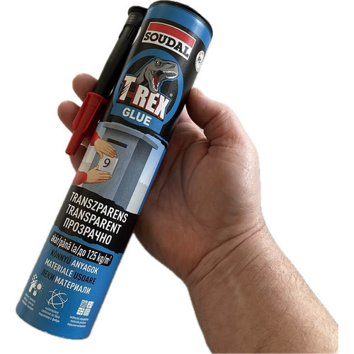 Soudal T-REX ragasztó transzparens, pvc falpanel, műanyag panelek és nem porózus anyagokhoz
