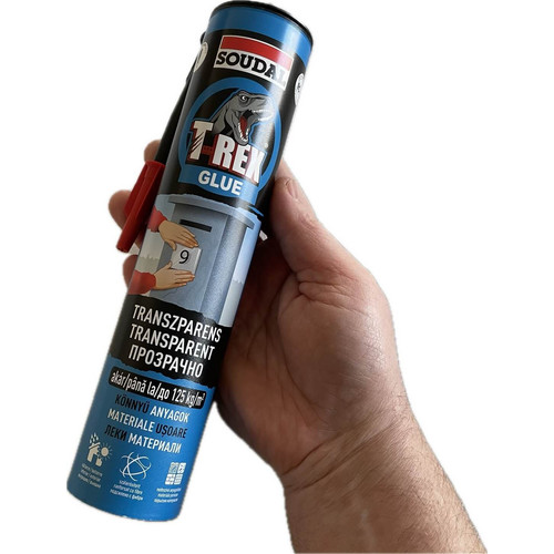 Soudal T-REX ragasztó transzparens, pvc falpanel, műanyag panelek és nem porózus anyagokhoz