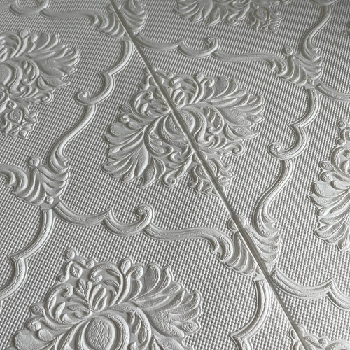 SL021 - Fehér, ornamentika, stukkó klasszikus mintás öntapadós, szivacsos falpanel