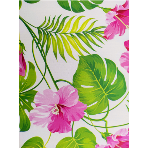 T38 hibiszkusz 45 cm x 10 m öntapadós tapéta, virágok és levelek