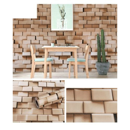 Téglamintás 3046 3D barna beige tégla panel 45 cm x 10 m öntapadós tapéta