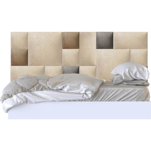 Bézs színű modern textil falvédő-6 (200x75 cm) barna és szürke árnyalatú Kerma falpanelekkel Bézs színű modern textil falvédő-6 (200x75 cm) barna és szürke árnyalatú Kerma falpanelekkel