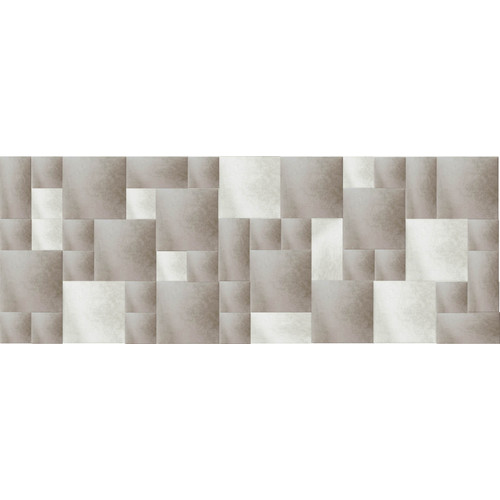 Szürke színű modern textil falvédő-18 (200x75 cm) fehér panelekkel