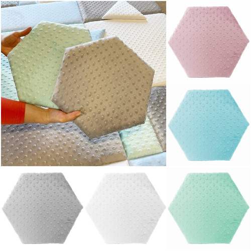 KERMA Hexagon falpanel minky textil gyermek falburkolat, több színben