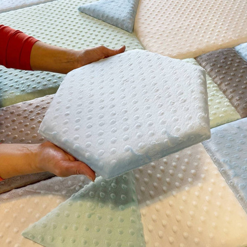 KERMA Hexagon falpanel minky textil gyermek falburkolat, több színben