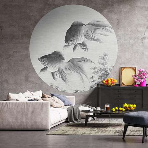 Two Goldfish - Aranyhalak tapéta, fekete-fehér, több méretben