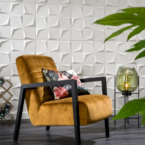 Wallart Beau- Háromszögek 3D környezetbarát falpanel fehér festhető 50x50 cm