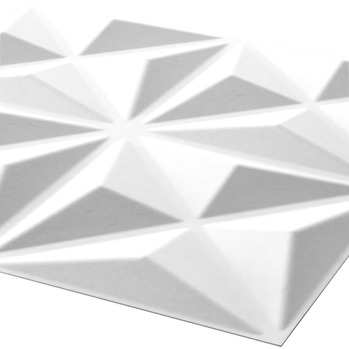 Wallart Cullinans - Konkáv négyszög modern 3D környezetbarát falpanel, festhető 50x50 cm