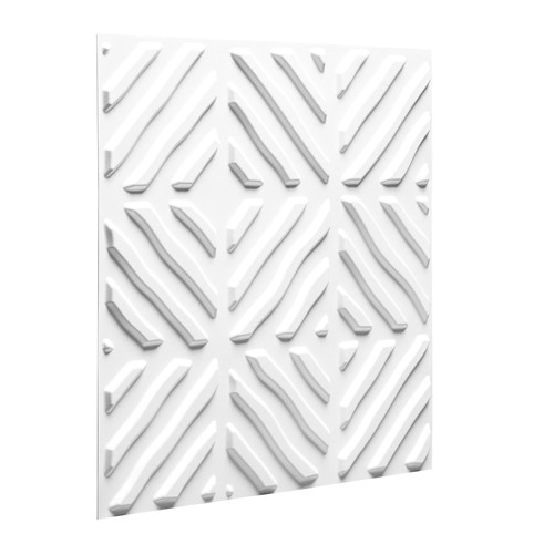 Wallart Noah - Csíkozott négyzetek modern 3D környezetbarát falpanel, festhető 50x50 cm