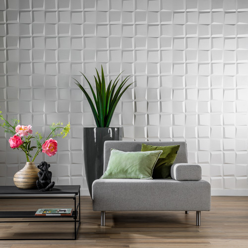 WallArt Oberon - Kockák 3D környezetbarát falpanel, modern festhető 50x50 cm