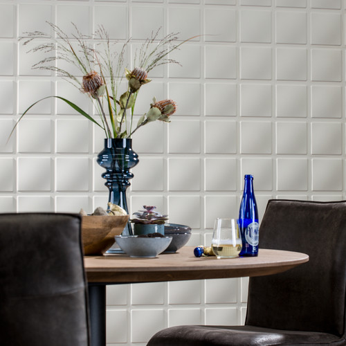 Wallart Cubes - Szabályos kockák, mintás 3D környezetbarát falpanel, festhető 50x50 cm