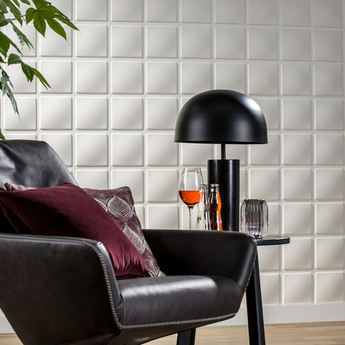 Wallart Cubes - Szabályos kockák, mintás 3D környezetbarát falpanel, festhető 50x50 cm