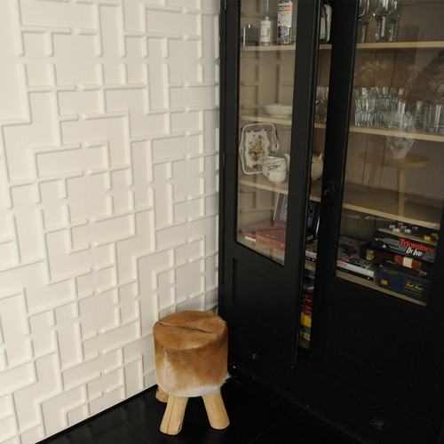Wallart Tetris - Tetrisz vonalak mintás 3D környezetbarát falpanel, festhető 50x50 cm Wallart Tetris - Tetrisz vonalak mintás 3D környezetbarát falpanel, festhető 50x50 cm