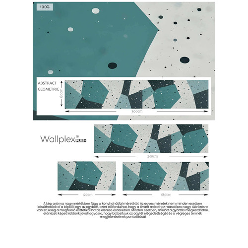 Wallplex PLUS+ falburkoló hőálló konyhapanel Abstract Geometric, 60×240 cm