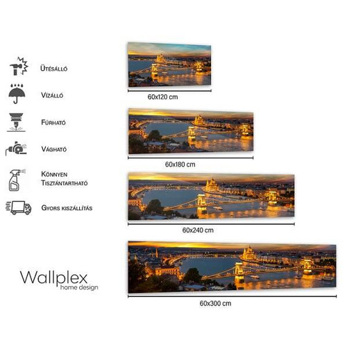 Wallplex falburkoló konyhapanel Budapest, 4 méretben, vízálló falburkolat konyhába Wallplex falburkoló konyhapanel Budapest, 4 méretben, vízálló falburkolat konyhába