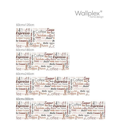 Wallplex falburkoló konyhapanel Cafe Latte, 4 méretben, vízálló falburkolat konyhába