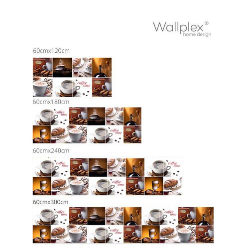 Wallplex falburkoló konyhapanel Coffe Time, 4 méretben, vízálló falburkolat konyhába Wallplex falburkoló konyhapanel Coffe Time, 4 méretben, vízálló falburkolat konyhába