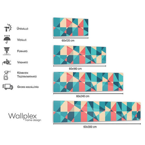 Wallplex falburkoló konyhapanel Flat, 4 méretben, vízálló falburkolat konyhába Wallplex falburkoló konyhapanel Flat, 4 méretben, vízálló falburkolat konyhába