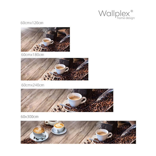 Wallplex falburkoló konyhapanel Kávé, 4 méretben, vízálló falburkolat konyhába Wallplex falburkoló konyhapanel Kávé, 4 méretben, vízálló falburkolat konyhába