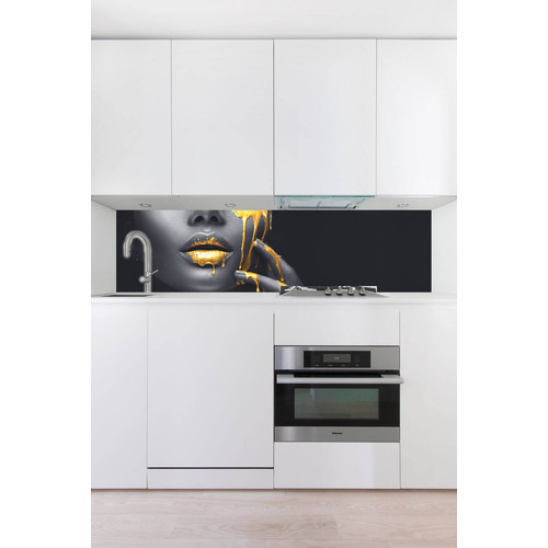 Wallplex falburkoló konyhapanel Black Gold, 4 méretben, vízálló falburkolat konyhába