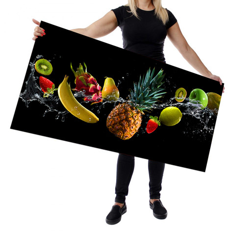 Wallplex falburkoló konyhapanel Fruit splash black, gyümölcsök, 4 méretben, vízálló falburkolat konyhába