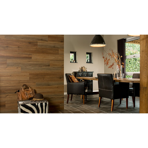 Wood-Look Natural Oak Saddle Brown - Barna természetes tölgy famintás vízálló vinyl falpanel Wood-Look Natural Oak Saddle Brown - Barna természetes tölgy famintás vízálló vinyl falpanel