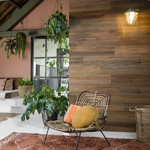 Wood-Look Natural Oak Saddle Brown - Barna természetes tölgy famintás vízálló vinyl falpanel Wood-Look Natural Oak Saddle Brown - Barna természetes tölgy famintás vízálló vinyl falpanel