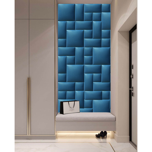 Előszobafal-1 Kerma műbőr 3d design dekor sötétkék színű falpanelekből Előszobafal-1 Kerma műbőr 3d design dekor sötétkék színű falpanelekből