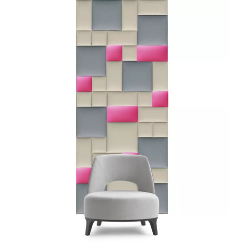 Előszobafal-40 hangszigetelő 2cm vastag műbőr falpanelekből, beige, rózsaszín, szürke színű Előszobafal-40 hangszigetelő 2cm vastag műbőr falpanelekből, beige, rózsaszín, szürke színű