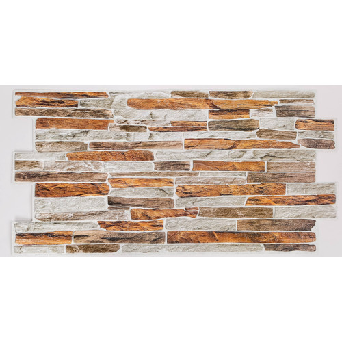FLEXWALL PVC falpanel Gibraltar szeletelt kő 98x50 cm, beltéri burkolat