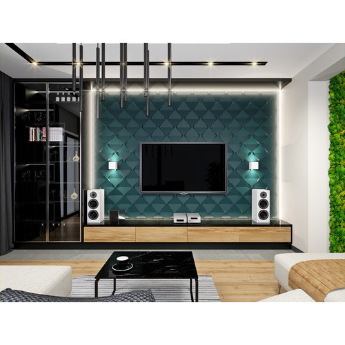 12 db MYWALL HARMONY modern mintás fehér 60x60 cm falpanel csomagajánlat