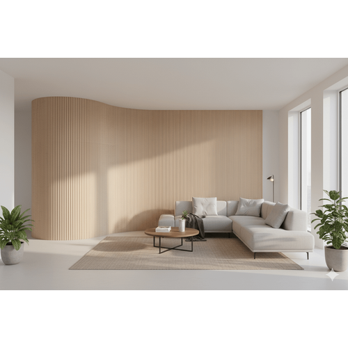 LEER-007 Flexi hajlítható bordázott festhető lamellás panel, skandináv stílus (68x200cm)