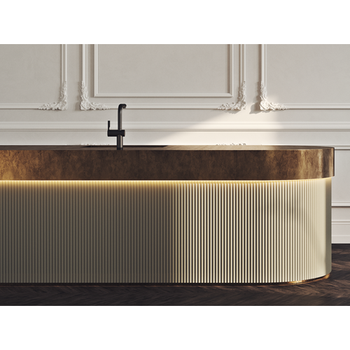 LEER-003 bordázott festhető lamellás falpanel, MDF panel skandináv stílus (68x200cm)