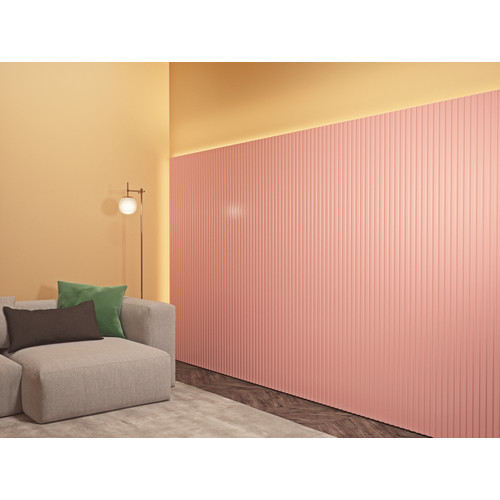 LEER-003 bordázott festhető lamellás falpanel, MDF panel skandináv stílus (68x200cm)