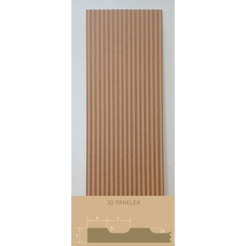 LEER-002 bordázott festhető lamellás falpanel, skandináv design (68x200cm)
