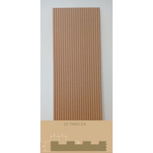 LEER-001 bordázott festhető lamellás falpanel, skandináv stílus (68x200cm)