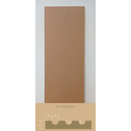 LEER-003 bordázott festhető lamellás falpanel, MDF panel skandináv stílus (68x200cm)
