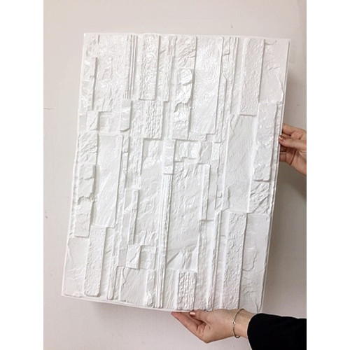 M-FLEX PVC falburkolat hasított kő dekor panel-14, fehér színben, vízálló beltéri M-FLEX PVC falburkolat hasított kő dekor panel-14, fehér színben, vízálló beltéri