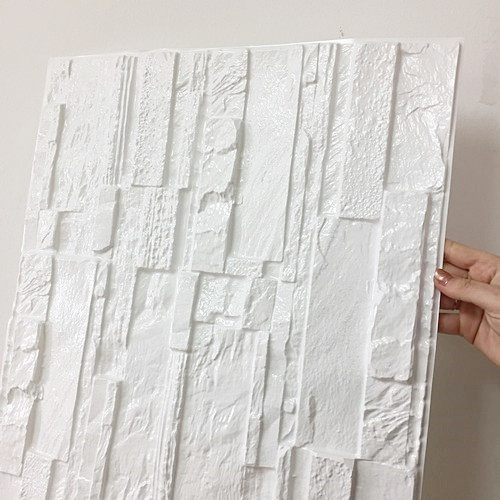 M-FLEX PVC falburkolat hasított kő dekor panel-14, fehér színben, vízálló beltéri M-FLEX PVC falburkolat hasított kő dekor panel-14, fehér színben, vízálló beltéri