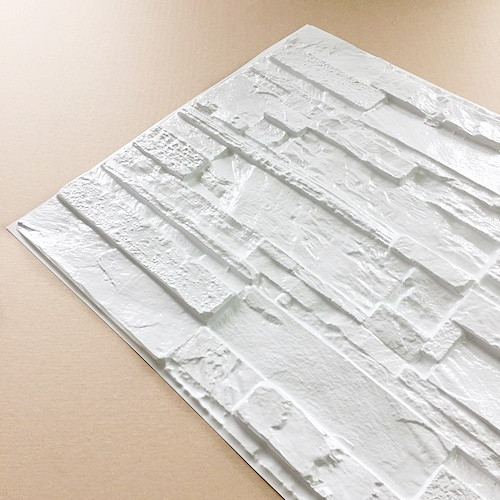 M-FLEX PVC falburkolat hasított kő dekor panel-14, fehér színben, vízálló beltéri M-FLEX PVC falburkolat hasított kő dekor panel-14, fehér színben, vízálló beltéri