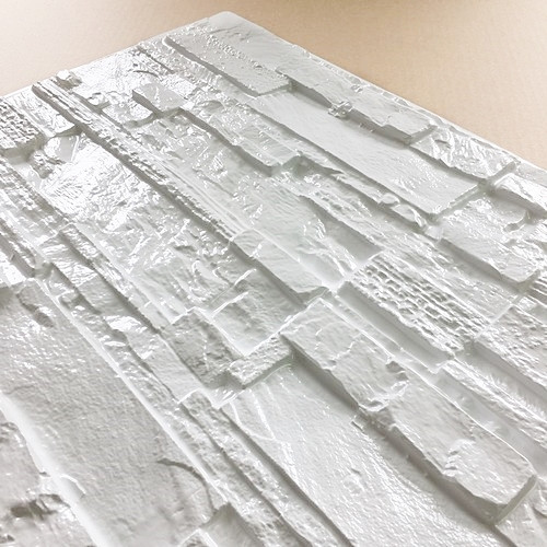 M-FLEX PVC falburkolat hasított kő dekor panel-14, fehér színben, vízálló beltéri M-FLEX PVC falburkolat hasított kő dekor panel-14, fehér színben, vízálló beltéri