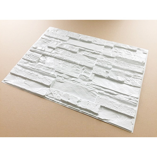 M-FLEX PVC falburkolat hasított kő dekor panel-14, fehér színben, vízálló beltéri M-FLEX PVC falburkolat hasított kő dekor panel-14, fehér színben, vízálló beltéri